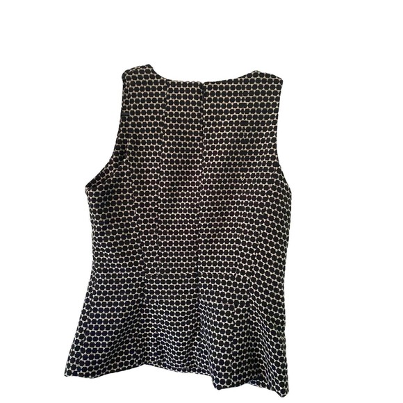 Banana Republic Tank Top Women Size 0 White Black Polka Dot Sleeveless Back Zip - Picture 4 of 9